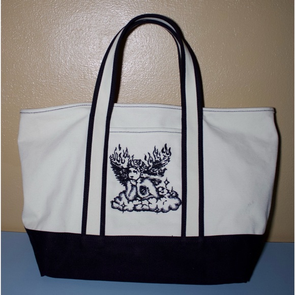 Kimchi Blue Embroidered Canvas Tote Bag Angel* Urban Outfitters - Picture 1 of 8
